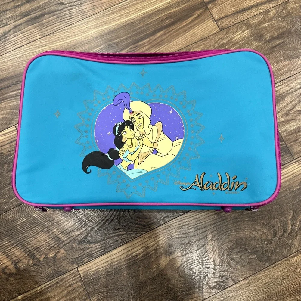 Disney Aladdin Jasmine & Aladdin Kids Luggage Travel Bag Vintage